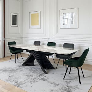 Table extensible céramique - pied origami 180-280 cm LOMBARDIE